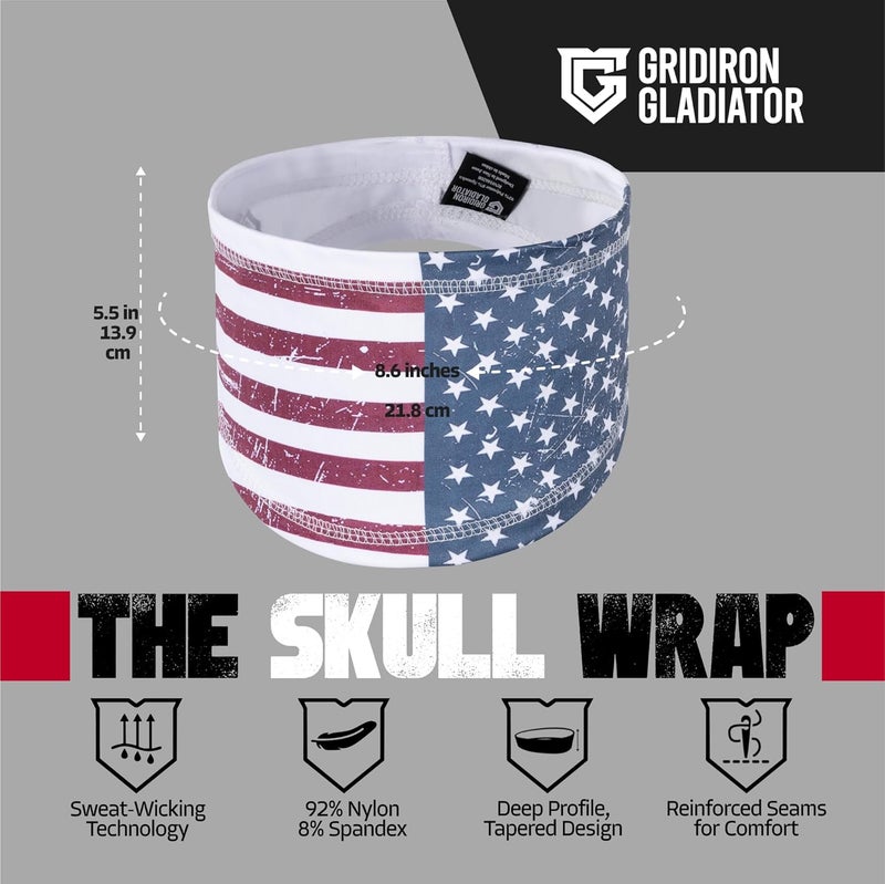 Gridiron Gladiator Football Bandana - Skull Headwrap, Sports Head Wrap for Men's Workout - Image 3